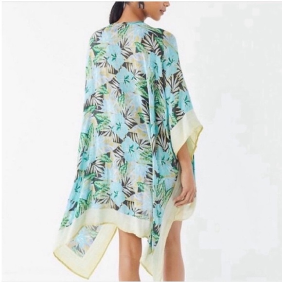 Urban Outfitters Tops - Urban Outfitters kimono blue green floral lightweight tropical